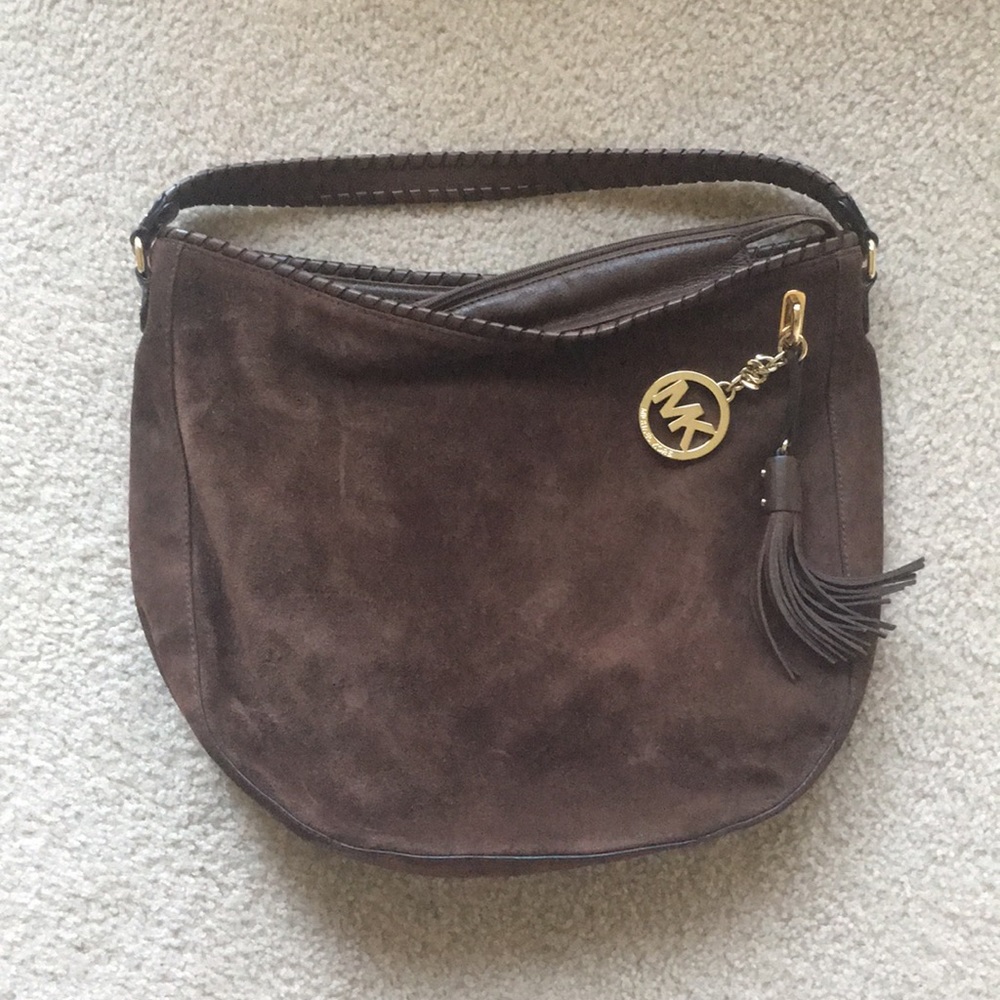 Michael Kors Brown Suede Hobo Bag